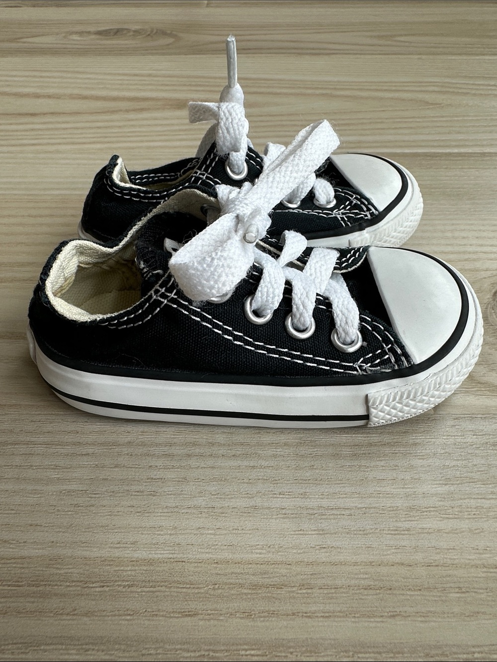 Converse Black Canvas Low-Top Sneakers with White Laces